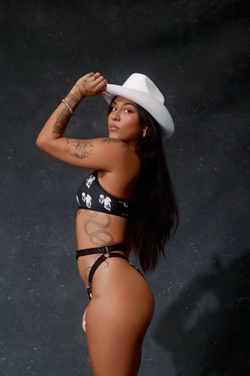 CXIX Cupids Got A Gun Buckle Up Bottoms - Black