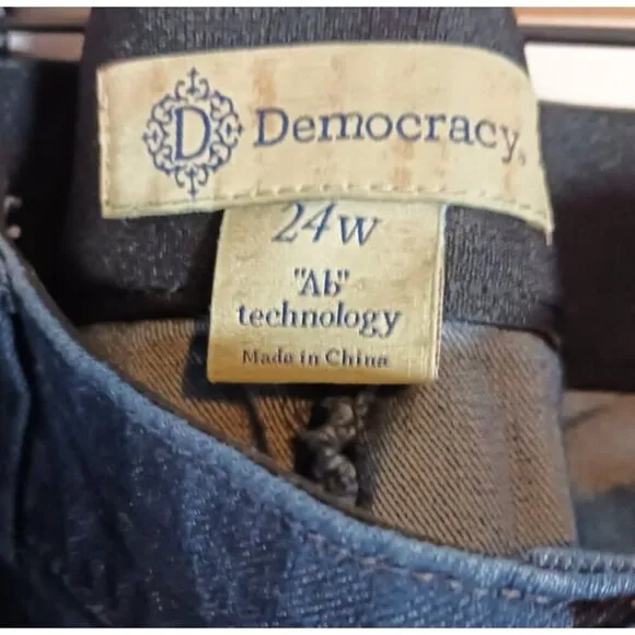 Democracy Ab Technology Distressed Dark Wash Bermuda Shorts Size 24W NWT