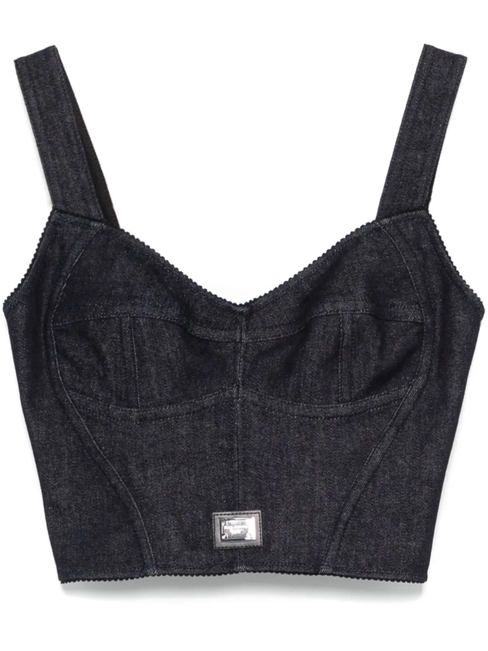 Denim corset top