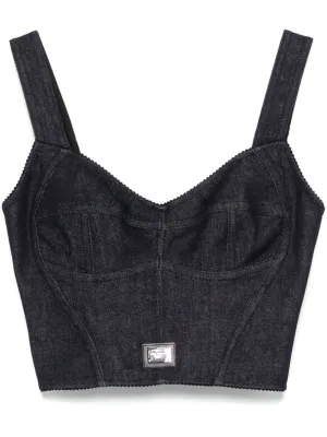 Denim corset top