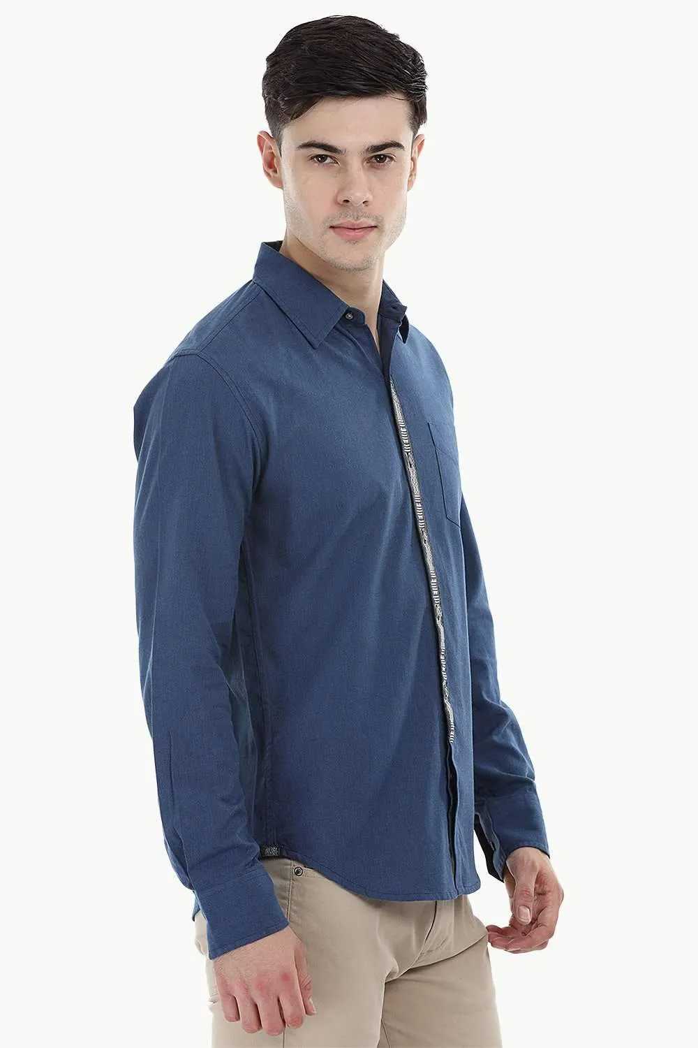 Designed Placket Oxford Shirt