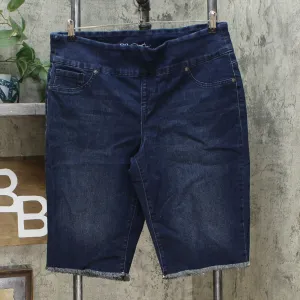 DG2 by Diane Gilman Women's Classic Stretch Pull On Bermuda Shorts Dark Blue XL