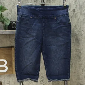 DG2 by Diane Gilman Women's Pull On Bermuda Shorts Indigo Medium