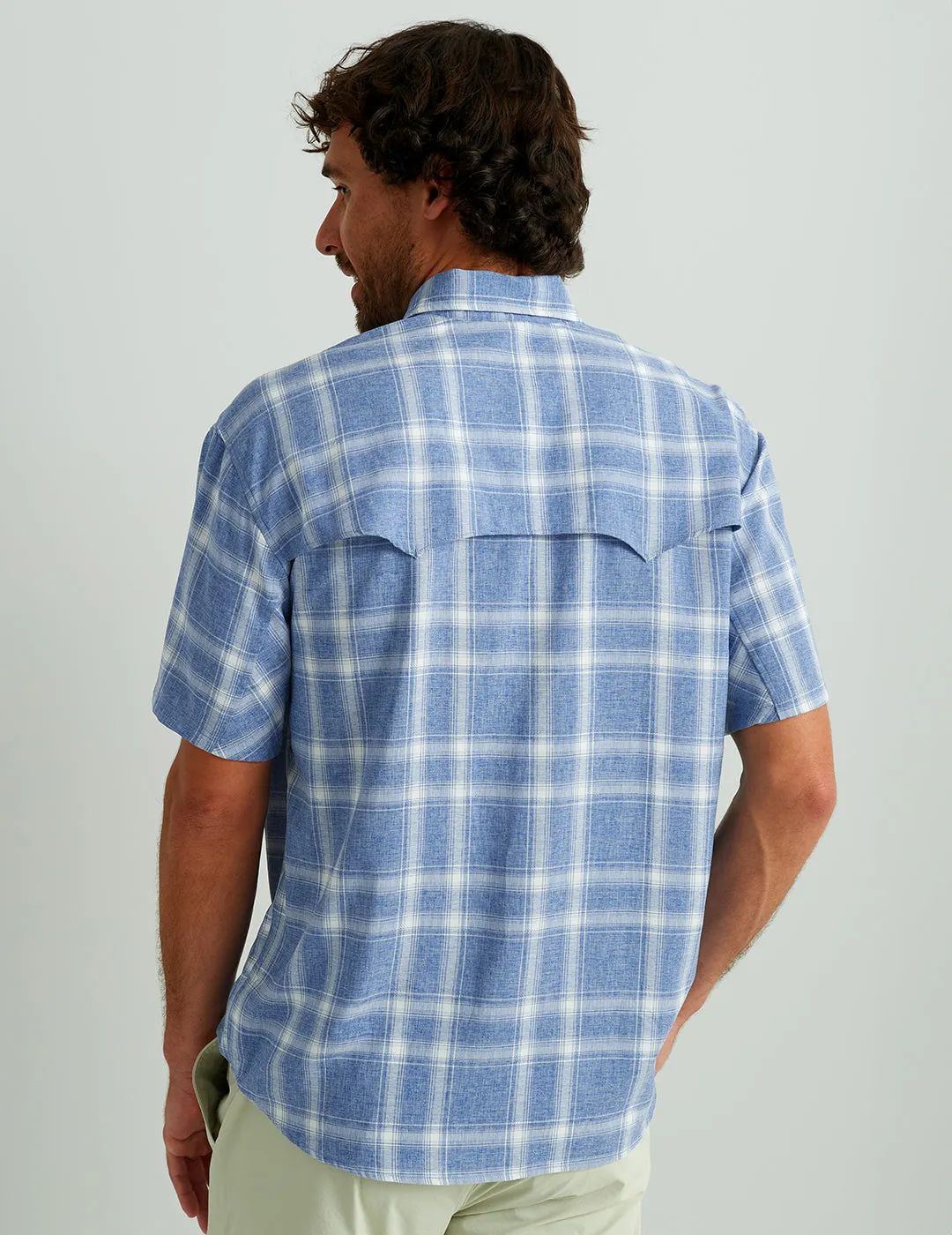 Diamond Back Plaid Short Sleeve Button-Down