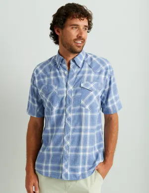 Diamond Back Plaid Short Sleeve Button-Down