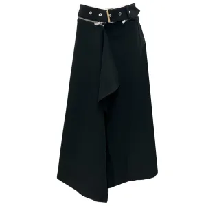 Dion Lee Black Bonded Cady Belted Zip-Away Skirt