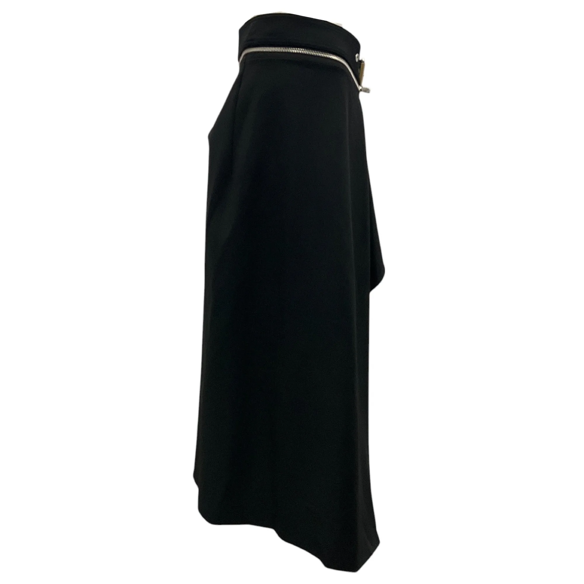 Dion Lee Black Bonded Cady Belted Zip-Away Skirt