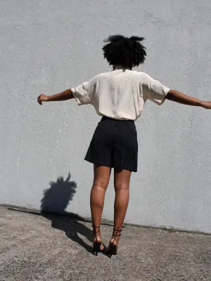 Escada Pinstripe Wool Shorts