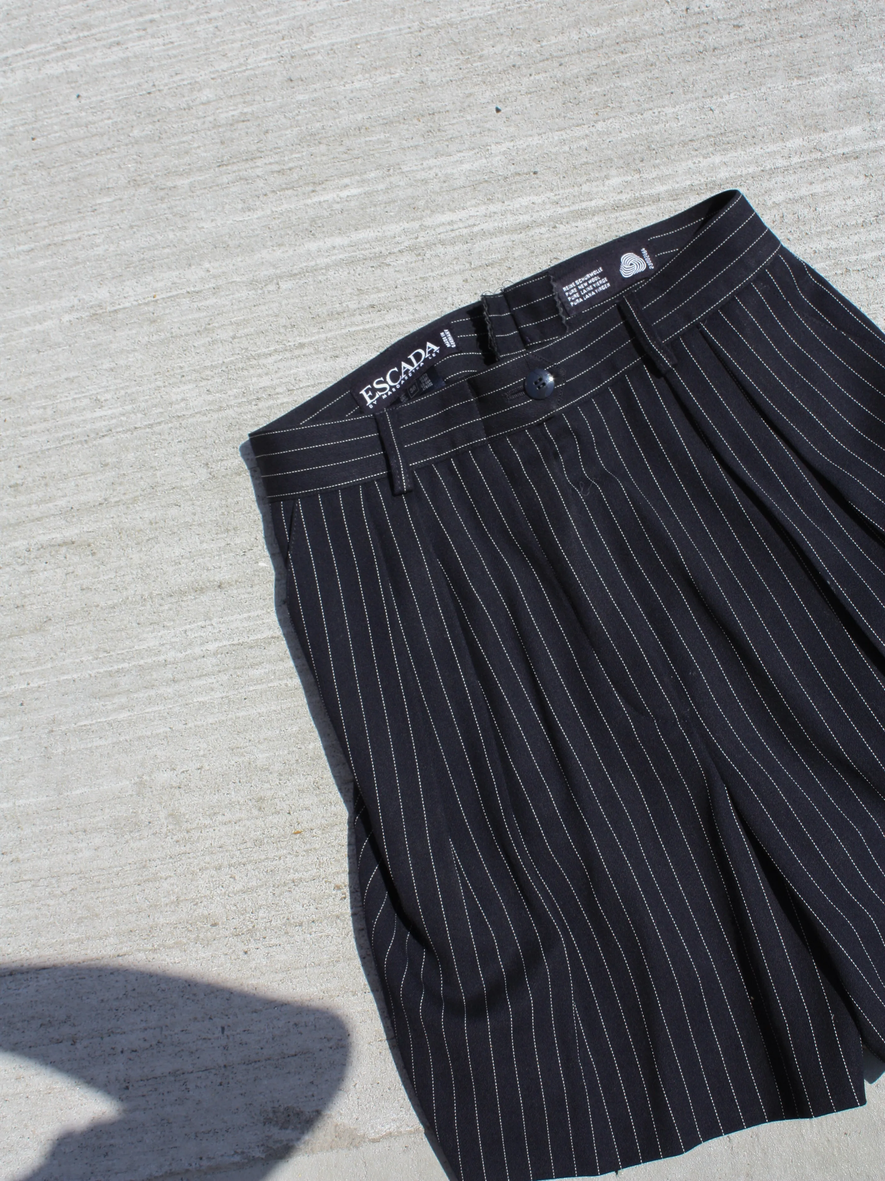 Escada Pinstripe Wool Shorts