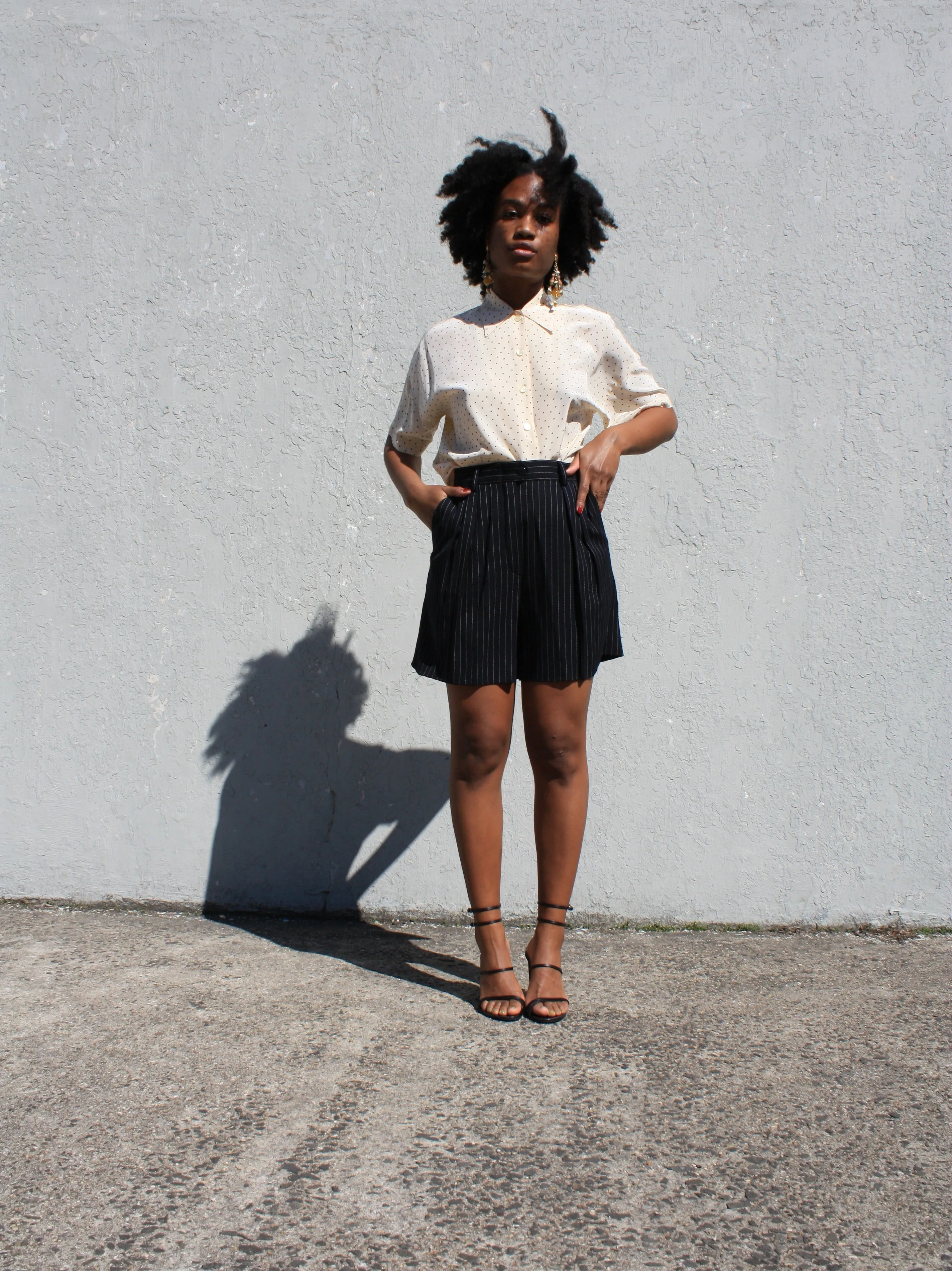 Escada Pinstripe Wool Shorts