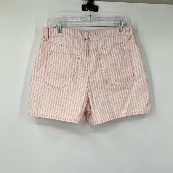Faherty Topsail Shorts in Pink Railroad Stripe High Rise NWT