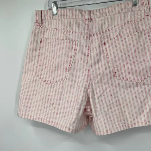 Faherty Topsail Shorts in Pink Railroad Stripe High Rise NWT