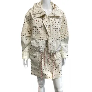 Fendi Gonna Fendi Forever Heart Denim Set Ivory New w/ Tags 38 US 2 / 44 US 8