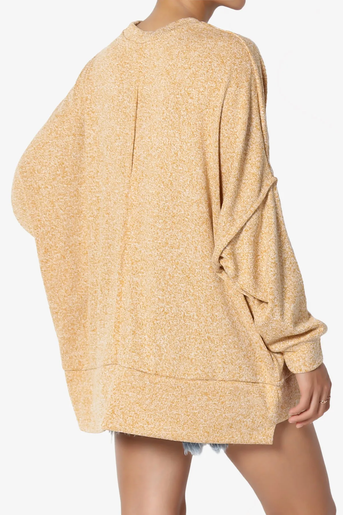 Forge Melange Knit Hi-Low Pocket Sweater PLUS