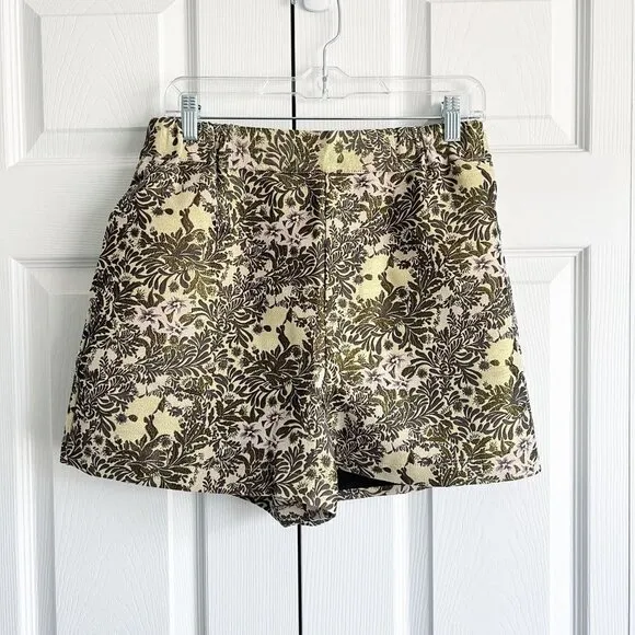 Free People Shine Like A Shorty Gold Jacquard Shorts Women's Size X-Small XS
