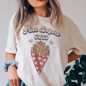 Fries Before Guys Retro Tee/ Super Cute Valentine's Tee - Youth and Adult Sizing Available