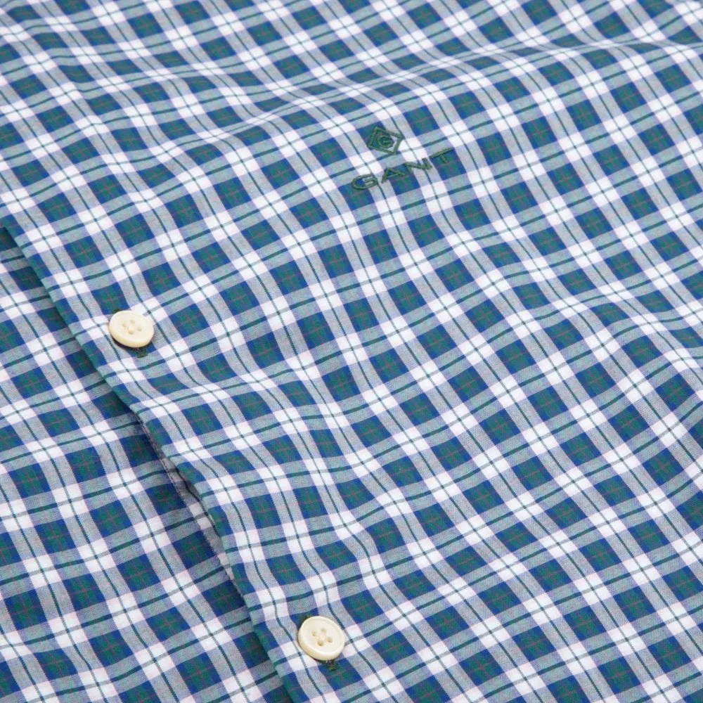 GANT Ivy Green Tech Prep Broadcloth Microplaid Shirt 3013730 Size M NWT
