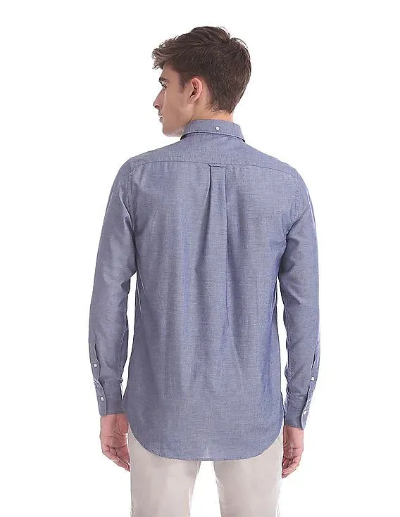 GANT LE MANS Evening Blue Tech Prep Oxford Button Down Shirt 3008530 Size M
