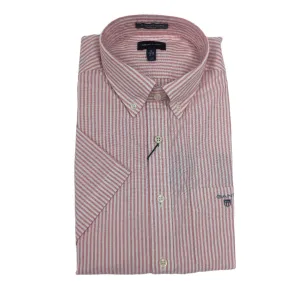 GANT Men's Watermelon Oxford Banker Short Sleeve Banker Shirt Size M NWT