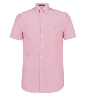 GANT Men's Watermelon Red Short Sleeve Oxford Button Down Shirt Size M NWT