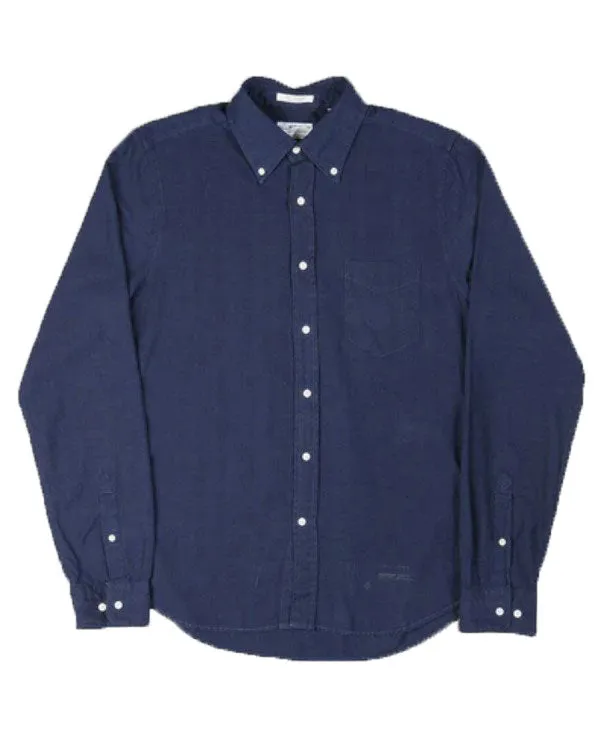 GANT RUGGER Men's Dark Indigo Oxford HOBD Button Down Shirt 349800 Size XS