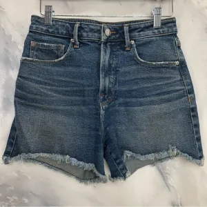 Good American blue cutoff jean shorts high waist