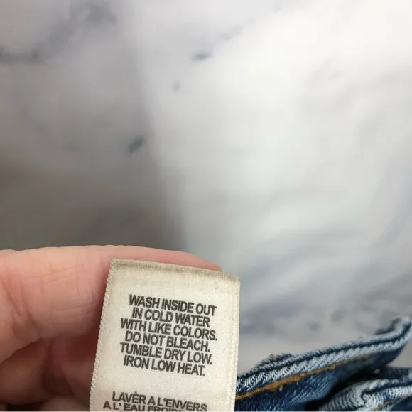 Good American blue cutoff jean shorts high waist