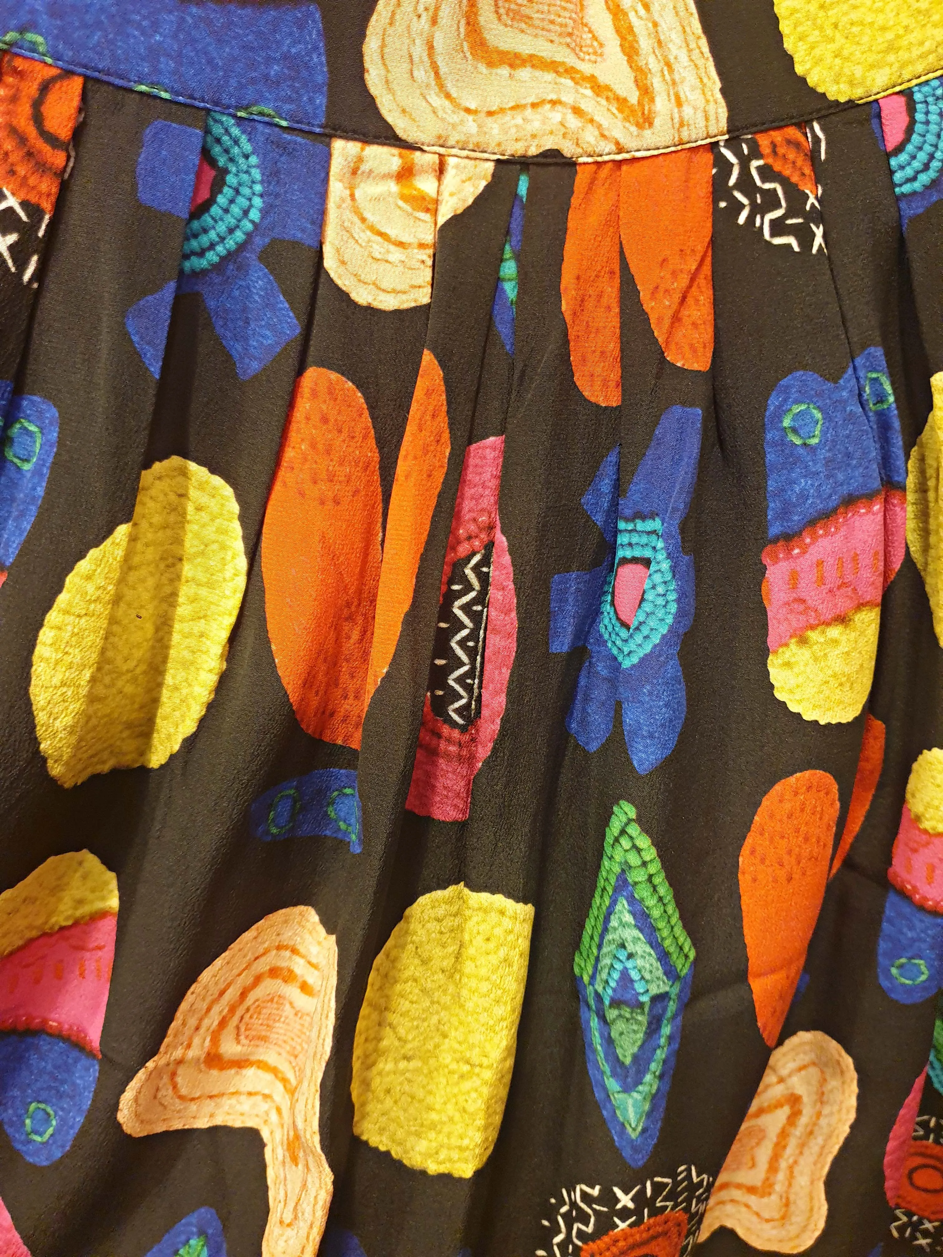 Gorman   Liz Payne colourful 100% silk skirt size 10