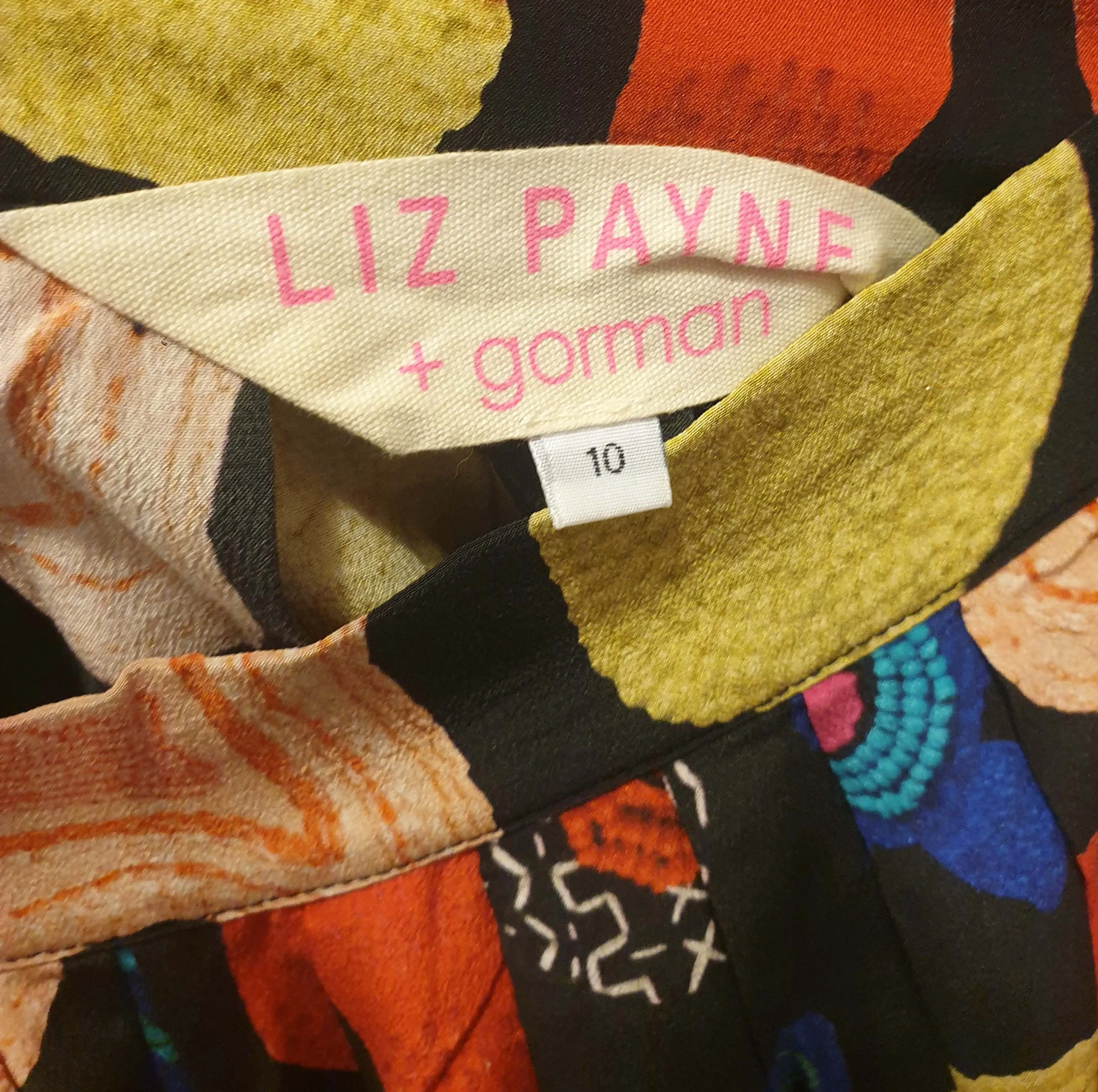 Gorman   Liz Payne colourful 100% silk skirt size 10
