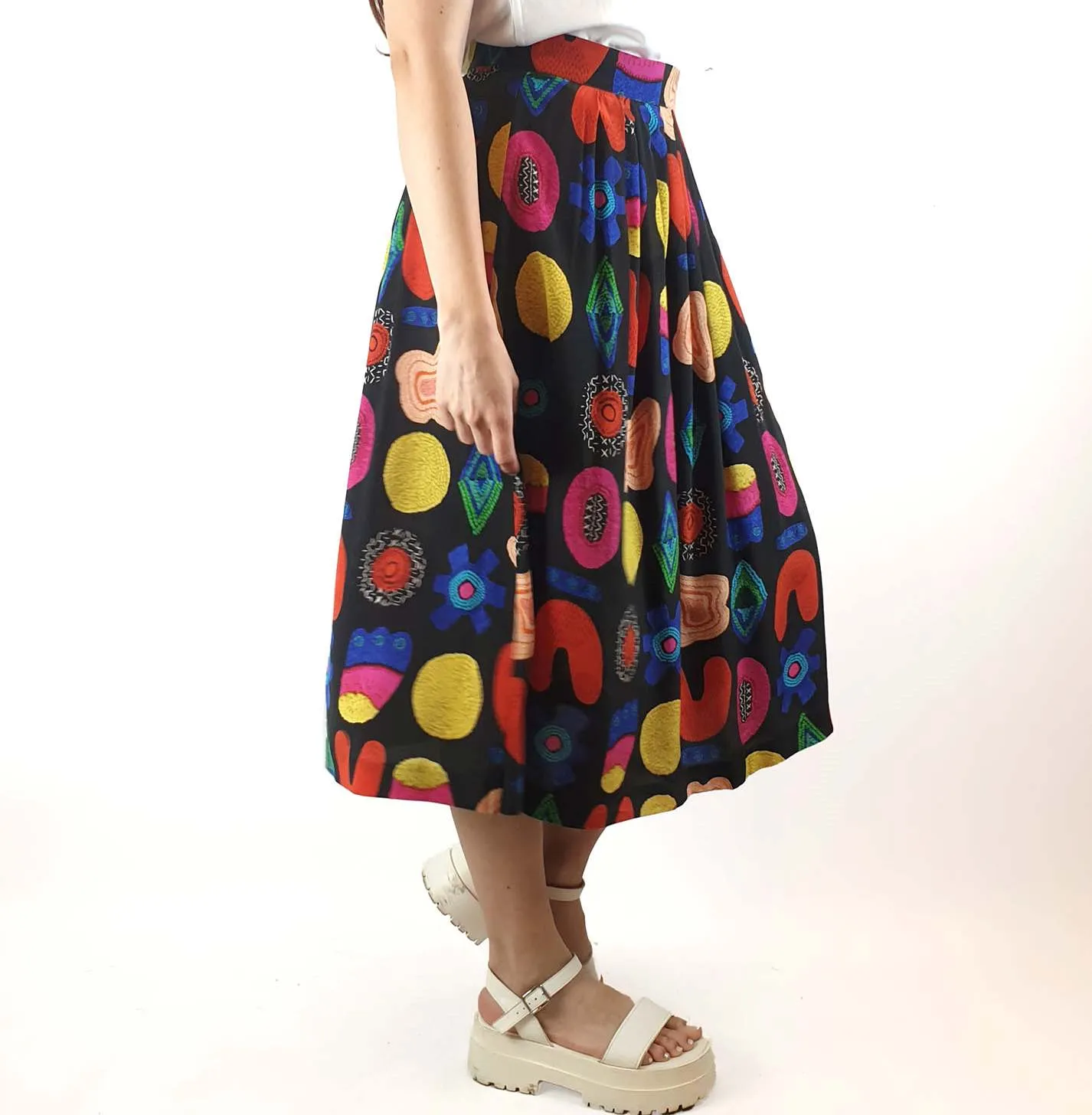 Gorman   Liz Payne colourful 100% silk skirt size 10