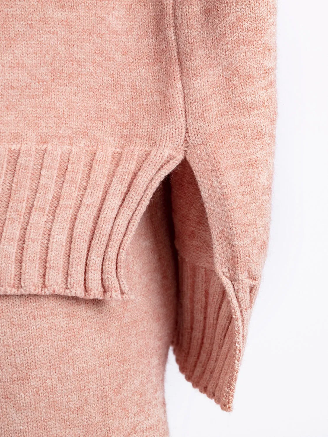 Hazel Blues® |  Basic Bae High- Low Turtleneck Long Sleeve Top and Pants Sweater Set