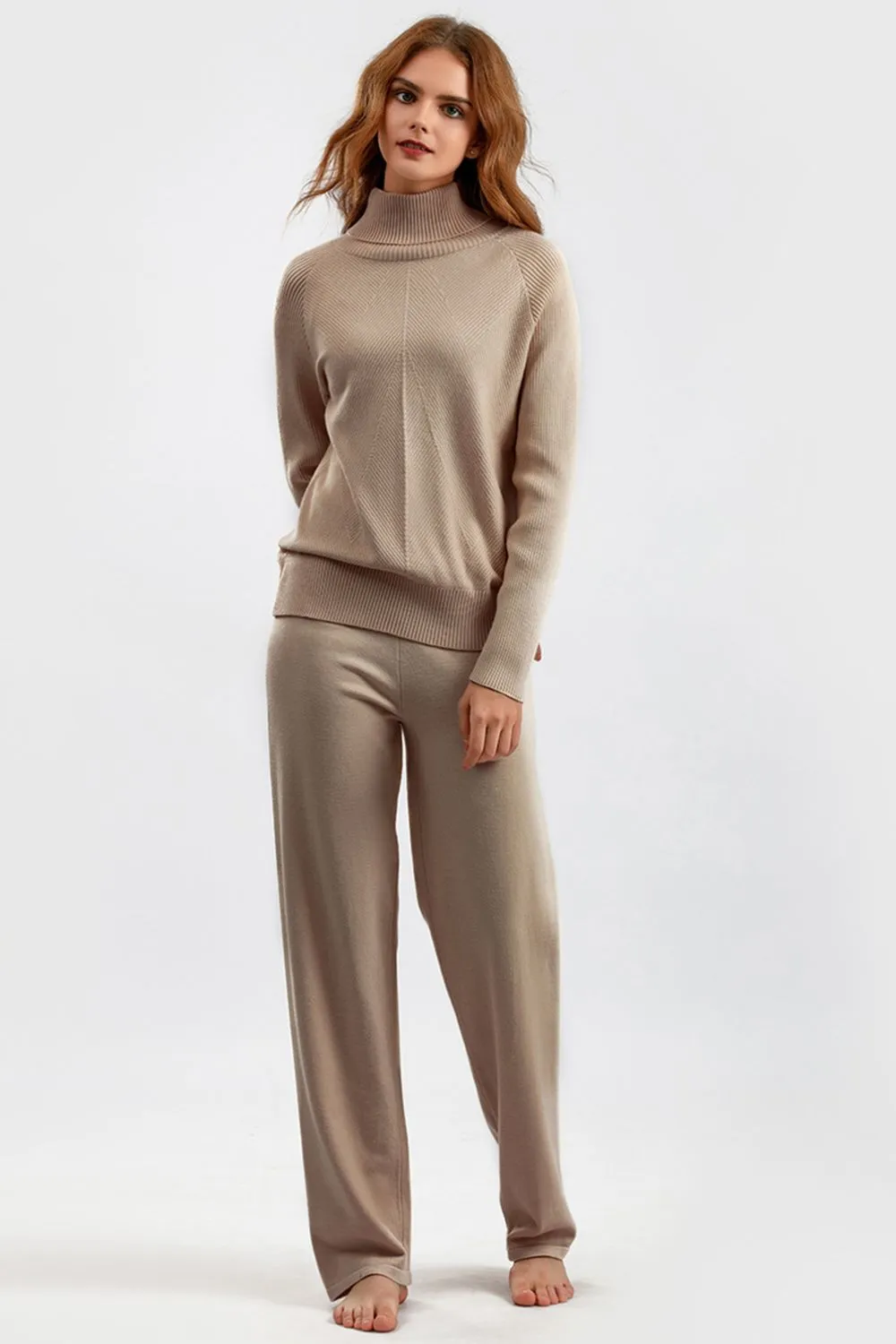 Hazel Blues® |  Basic Bae Turtleneck Raglan Sleeve Top and Pants Sweater Set