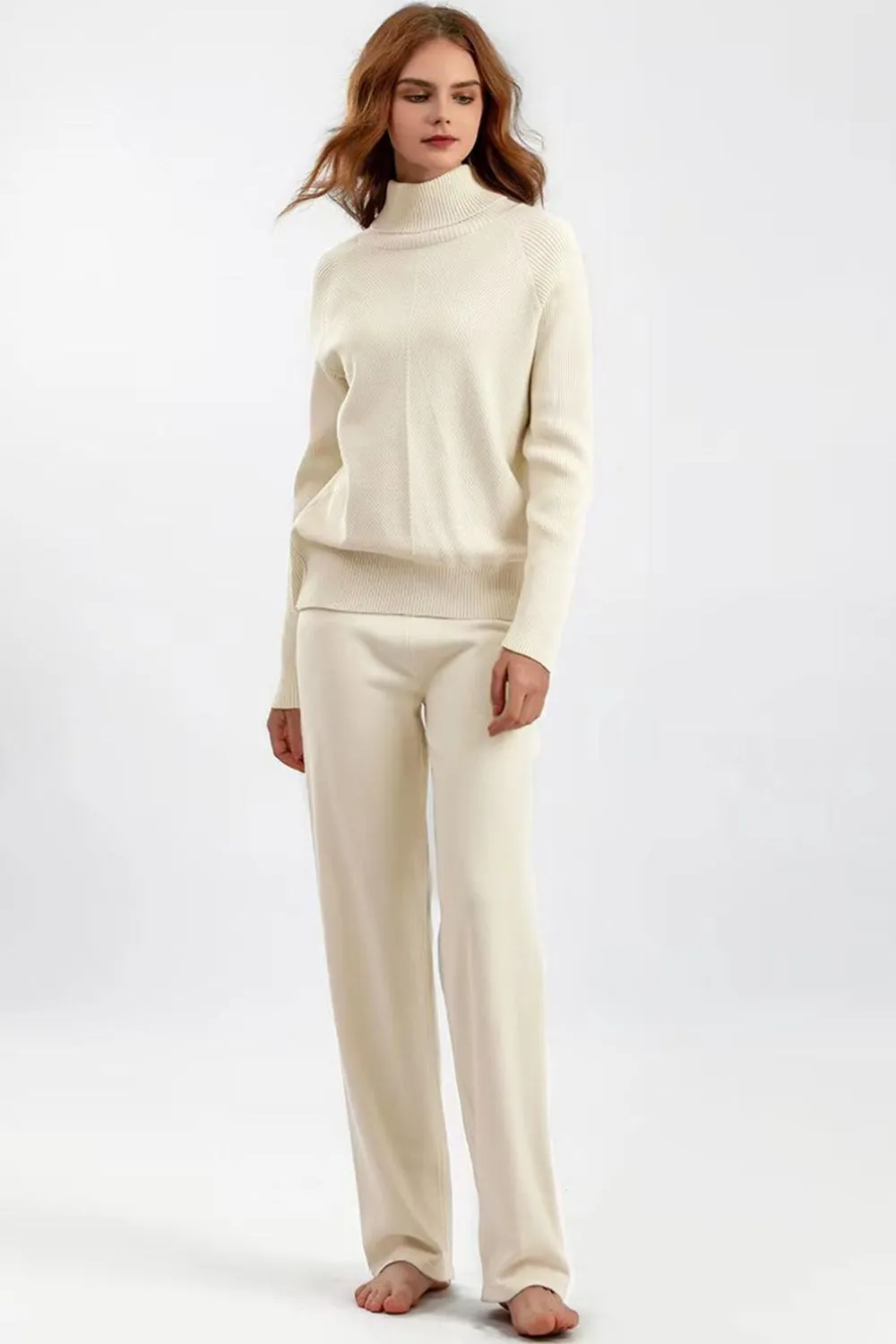 Hazel Blues® |  Basic Bae Turtleneck Raglan Sleeve Top and Pants Sweater Set