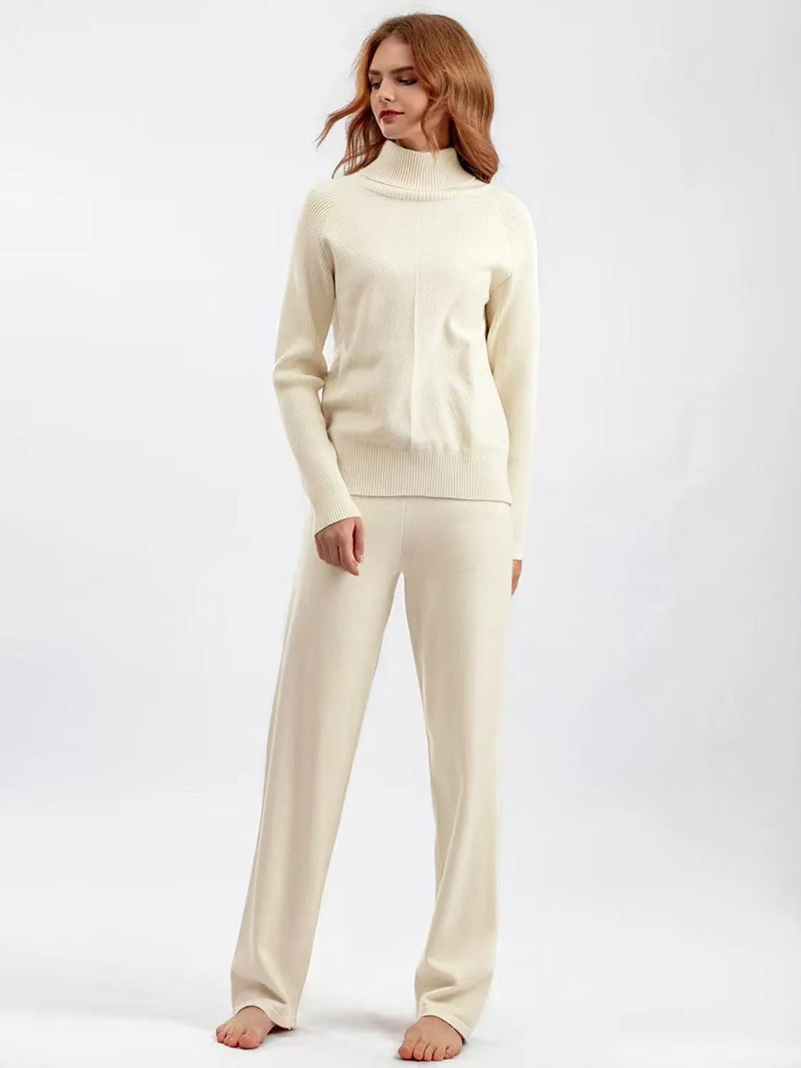 Hazel Blues® |  Basic Bae Turtleneck Raglan Sleeve Top and Pants Sweater Set