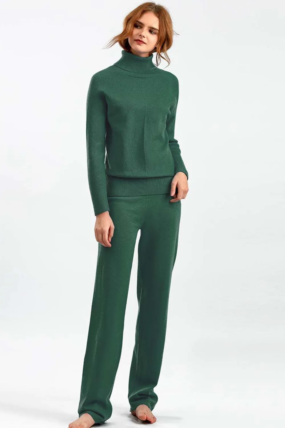 Hazel Blues® |  Basic Bae Turtleneck Raglan Sleeve Top and Pants Sweater Set