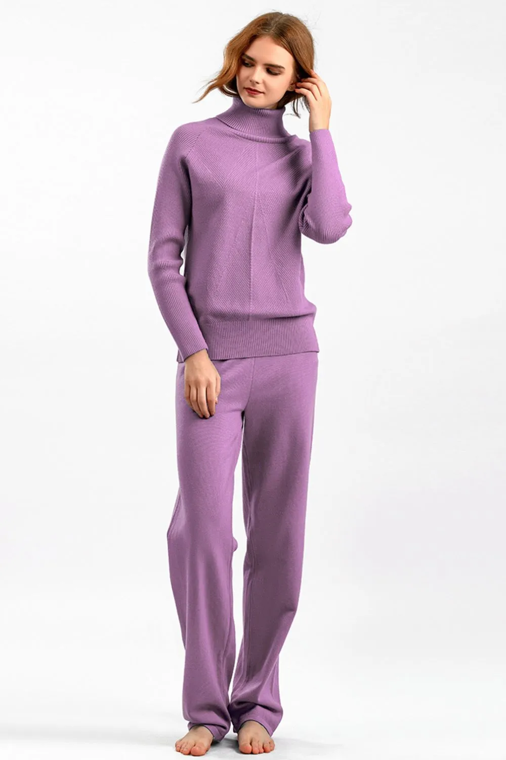 Hazel Blues® |  Basic Bae Turtleneck Raglan Sleeve Top and Pants Sweater Set