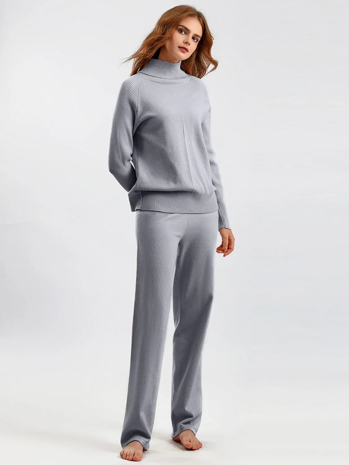 Hazel Blues® |  Basic Bae Turtleneck Raglan Sleeve Top and Pants Sweater Set