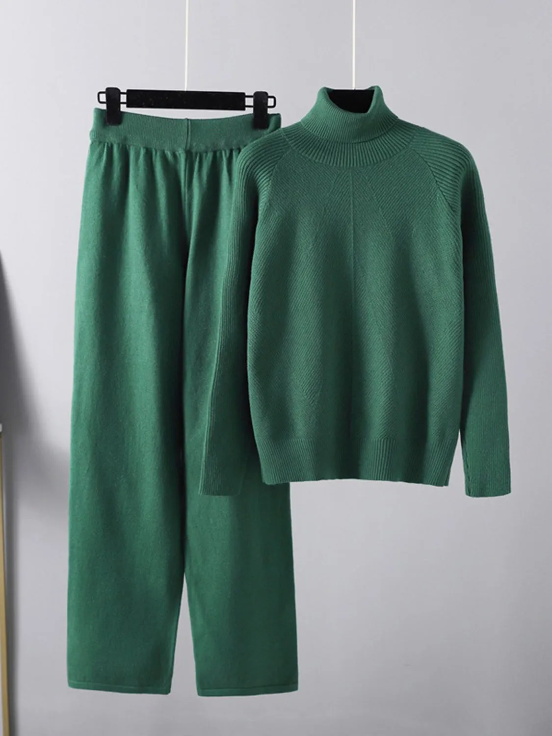 Hazel Blues® |  Basic Bae Turtleneck Raglan Sleeve Top and Pants Sweater Set