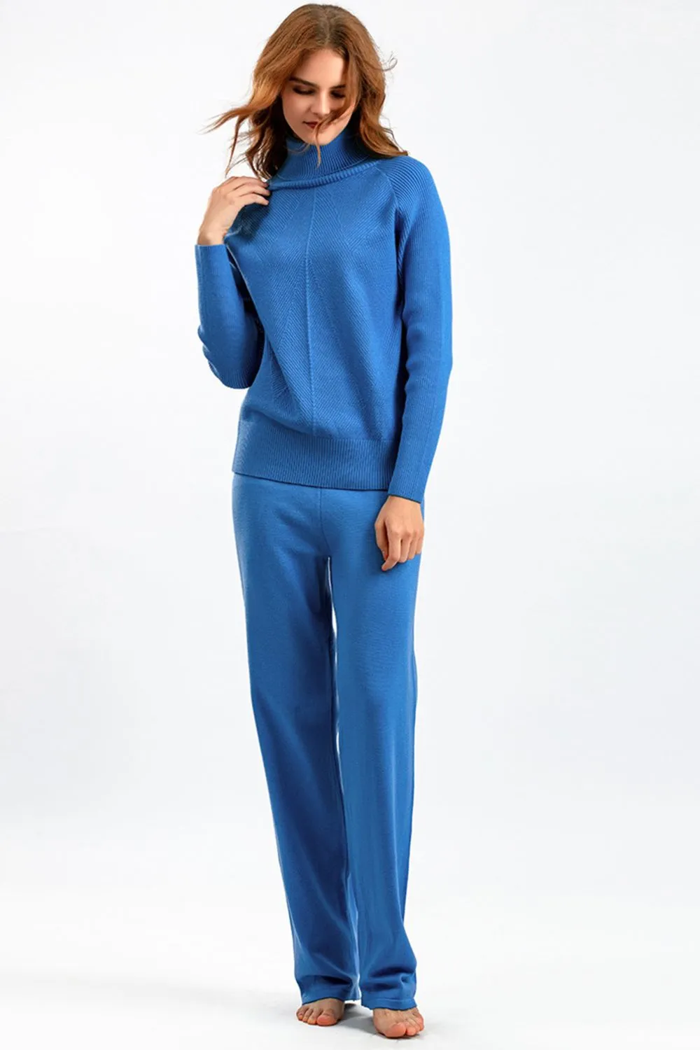 Hazel Blues® |  Basic Bae Turtleneck Raglan Sleeve Top and Pants Sweater Set