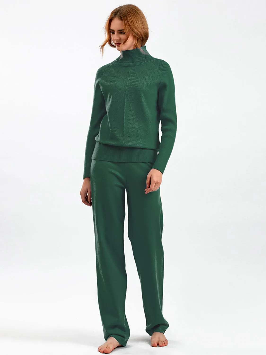 Hazel Blues® |  Basic Bae Turtleneck Raglan Sleeve Top and Pants Sweater Set