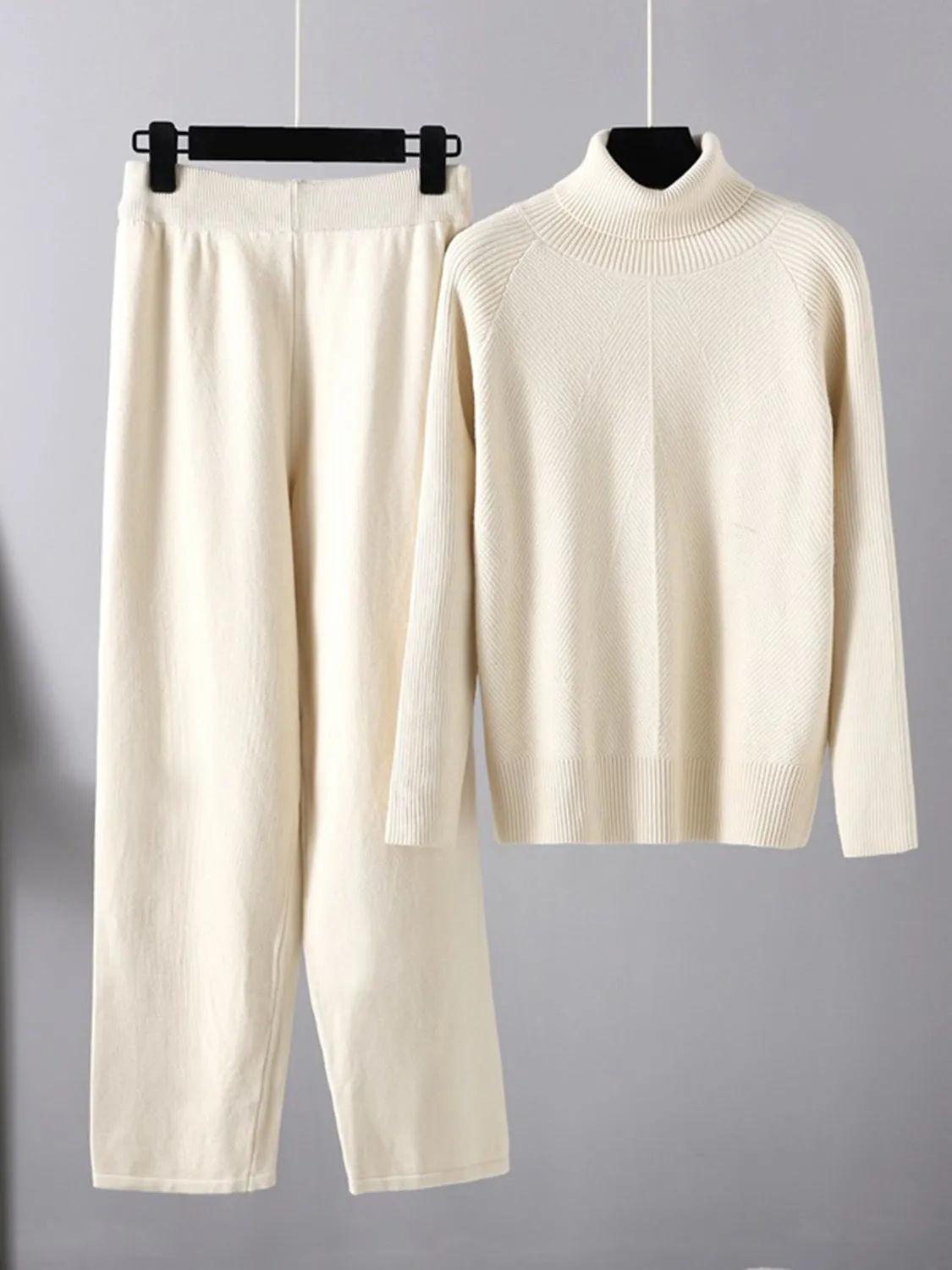 Hazel Blues® |  Basic Bae Turtleneck Raglan Sleeve Top and Pants Sweater Set