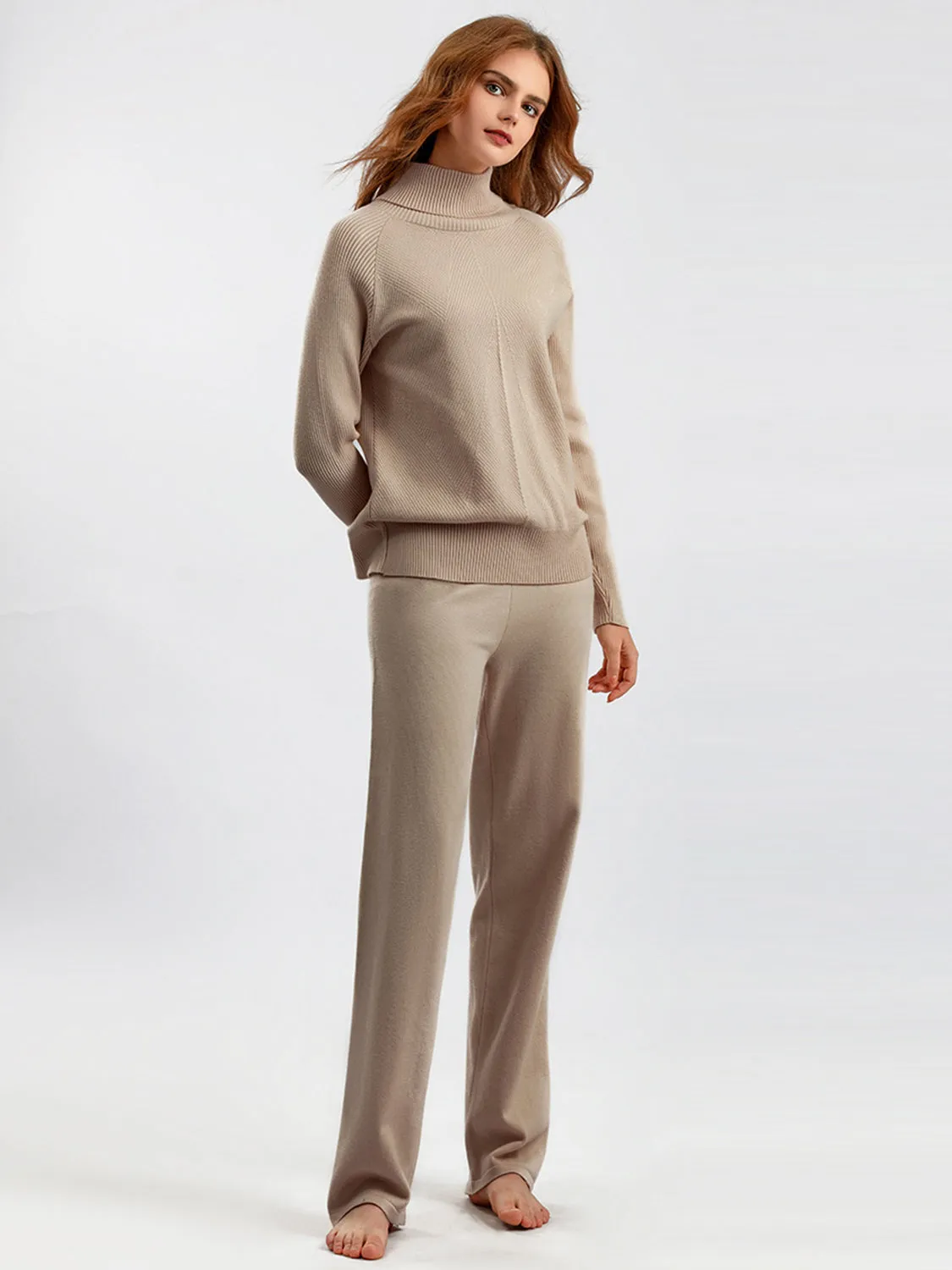Hazel Blues® |  Basic Bae Turtleneck Raglan Sleeve Top and Pants Sweater Set