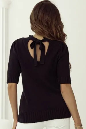 Hazel Blues® |  Tie Back Half Sleeve Sweater