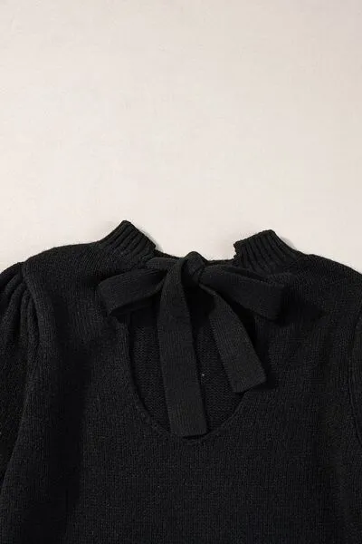 Hazel Blues® |  Tie Back Half Sleeve Sweater