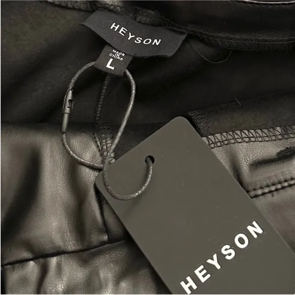 HEYSON faux leather high waist shorts S black