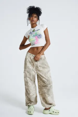Hibiscus Bloom Parachute Cargo Pants