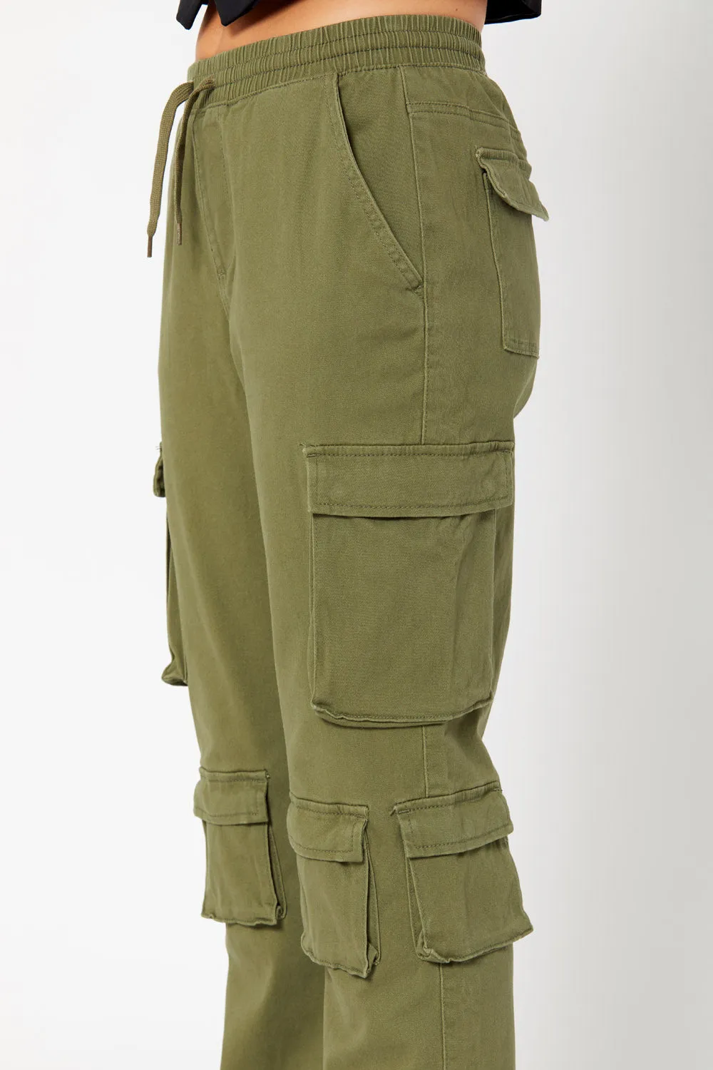 High-rise cargo utility pants