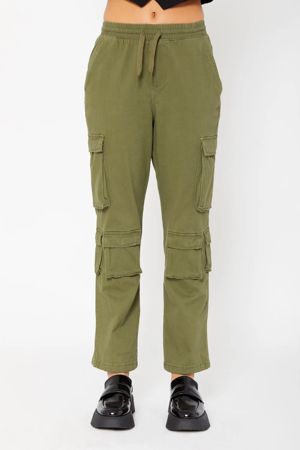 High-rise cargo utility pants