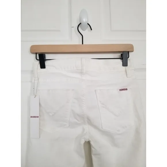 HUDSON Amelia Cut Off Knee shorts in optical white