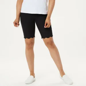 Isaac Mizrahi Live! Petite Plus 24/7 Stretch Scallop Hem Bermuda Shorts
